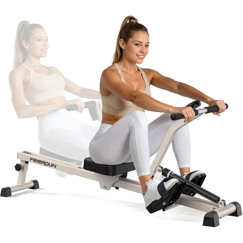 

Feierdun Compact Adjustable Rowing Machine for Home 300LBS Weight Capacity with 12 Levels of Resistance for Complete Body