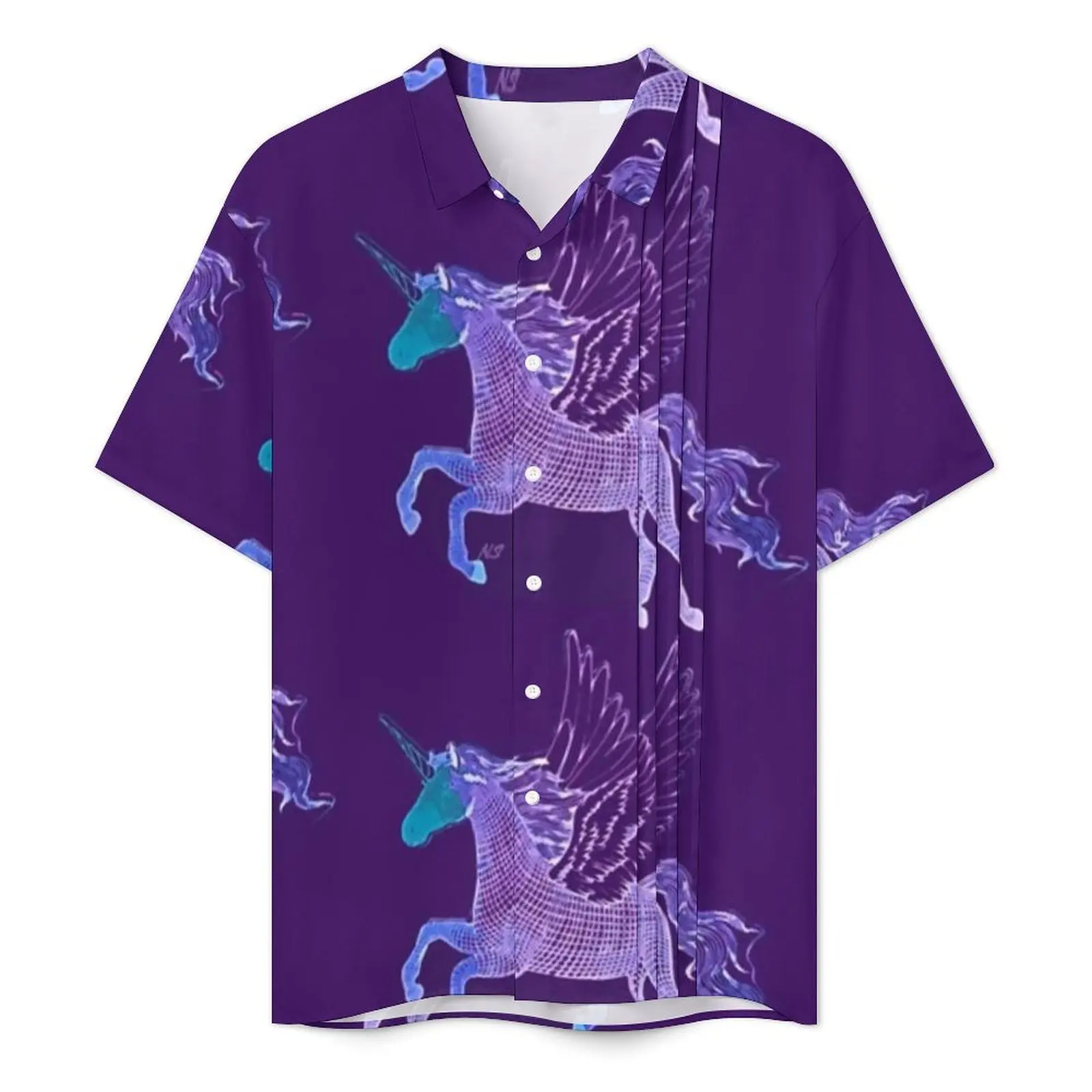 The Last Unicorn Beach Shirt Men Flying Unicorns Finally Free Elegant Casual Shirts Hawaii Short-Sleeved Breathable Blouses Gift