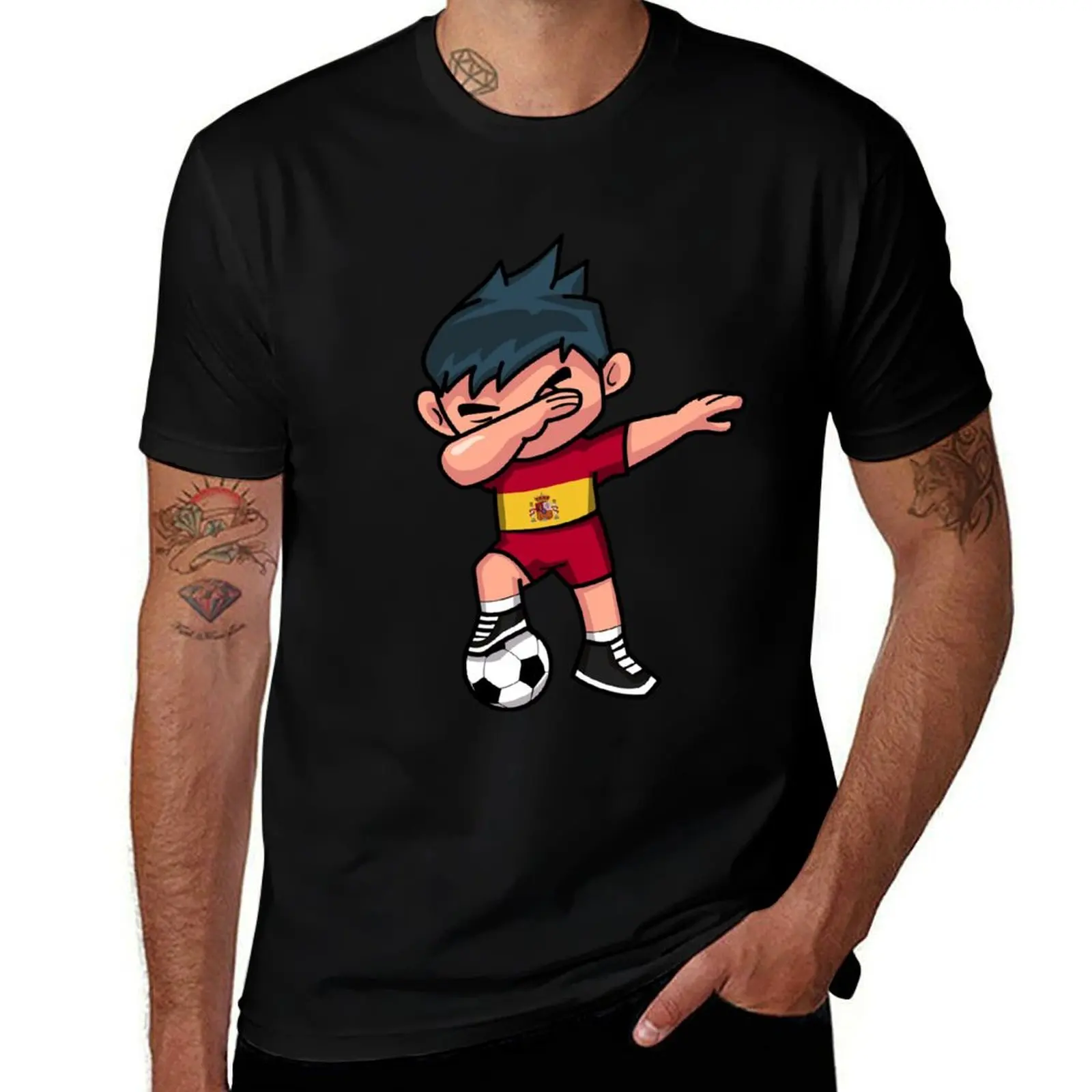 

Soccer Boy Dabbing Spain T-Shirt T-shirts man croswit shirt man rapper graphic tees oversized t shirt men