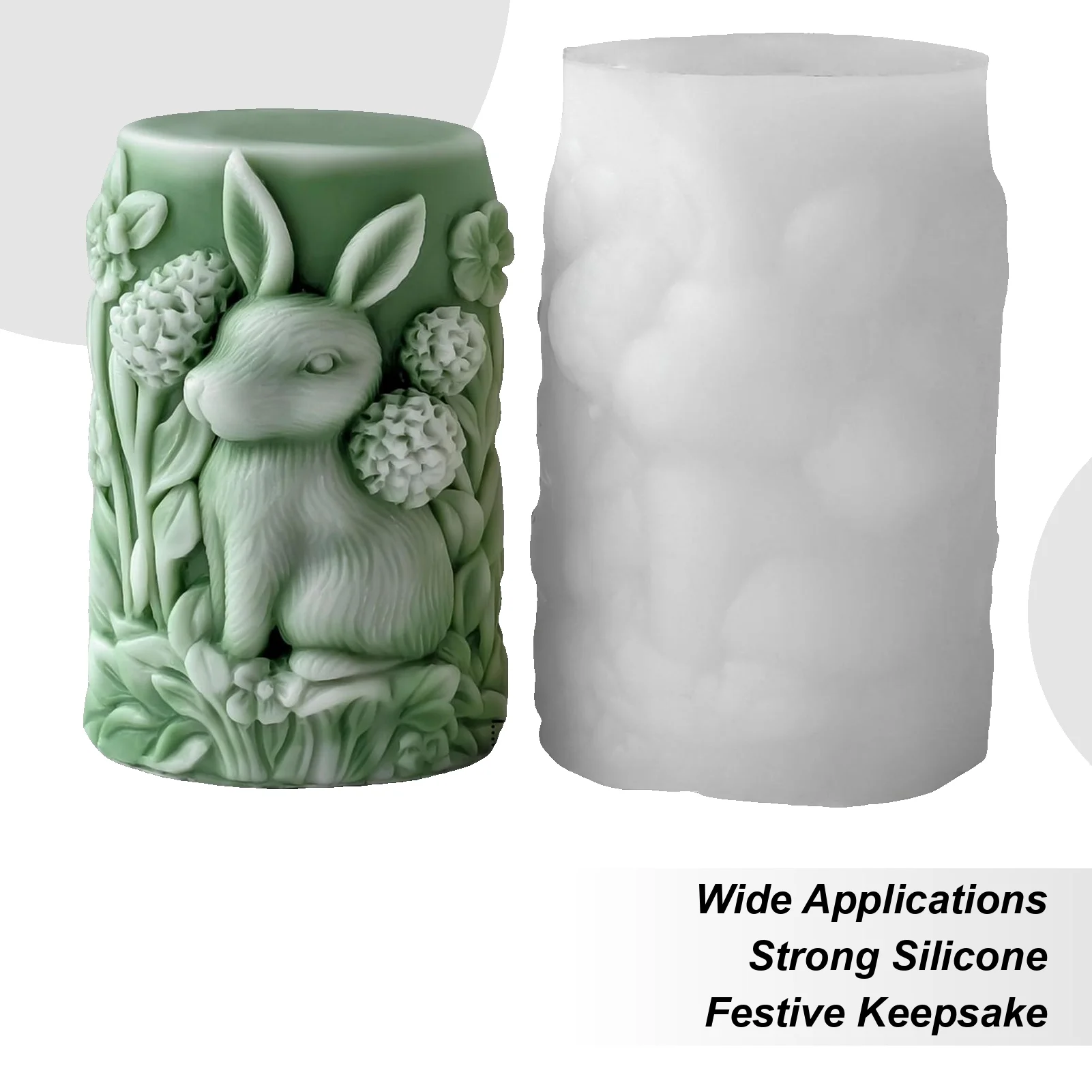 

Силиконовые формы для свечей, кролик, цветок, пластырь, художественное ремесло, литье мыла, восковая форма для дома, комнаты, украшение свадебного обеденного стола