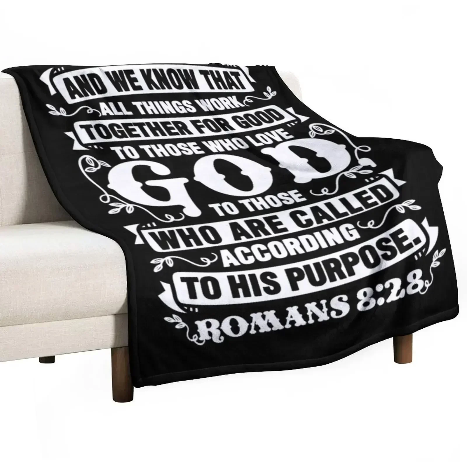 

Romans 8:28 Throw Blanket Warm Flannel Blanket for Couch Chair Bedroom