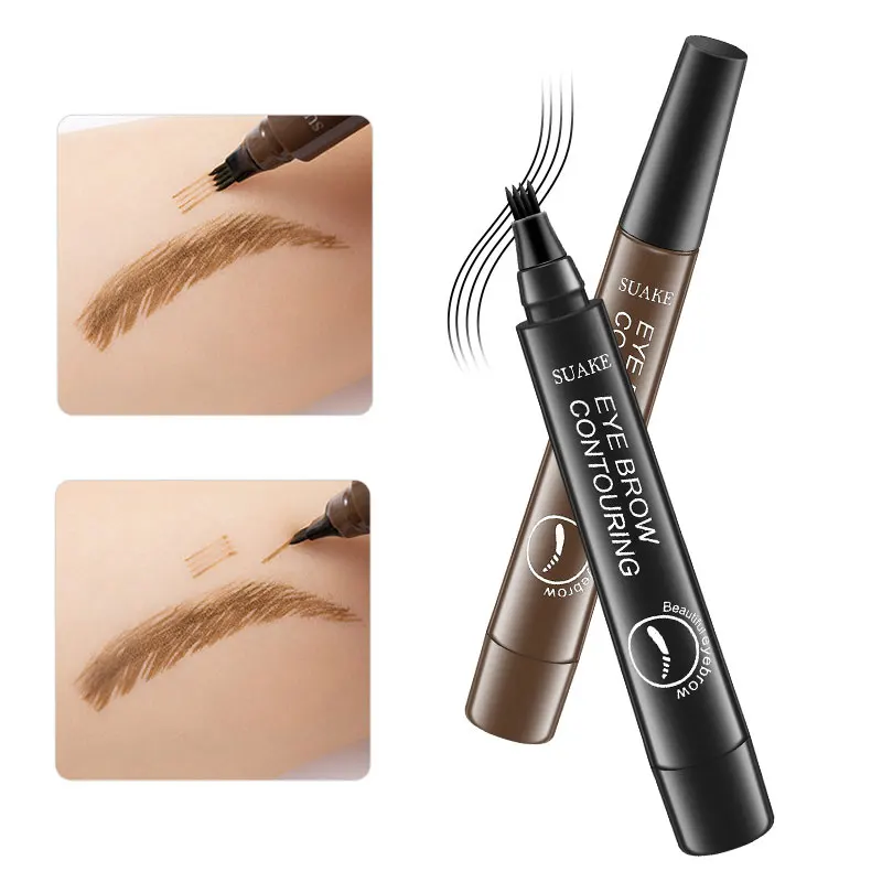 4 팁 눈썹 연필 3D 마이크로 블레이드 방수 영구 여성을위한 고품질 전문 메이크업 저렴한 화장품 강화제