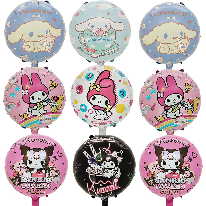 

1set Sanrio Large Balloon Wholesale Kids Birthday Kawaii Anime Kuromi Melody Cinnamoroll Birthday Party Decor Supply Baby Shower