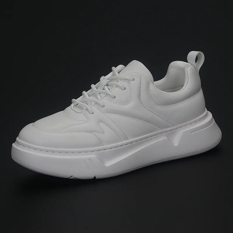 

Korean Version of Spring and Autumn Leather Men's Shoes Fashion All Low-top Small White Shoes Comfortable Casual Cowhide Men's