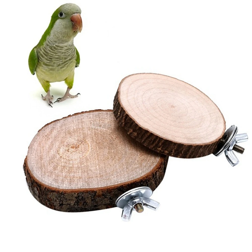 7-9cm Pet Parrot Bird Cage Perches Platform Round Wooden Stand Board For Chinchilla Squirrel Birds Rest Toy