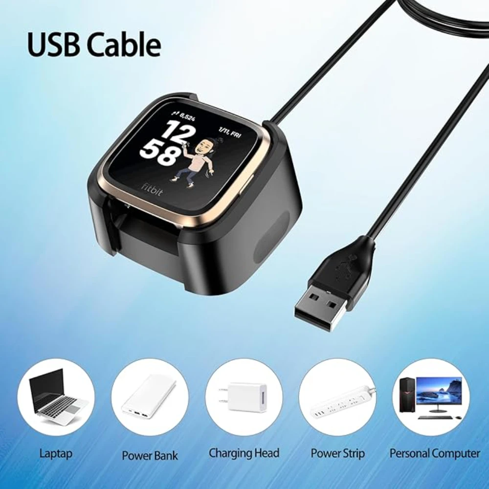 Replacement charger compatible with Fitbit Versa 1 Lite (not available for Versa 2) USB smartwatch charging dock image 3