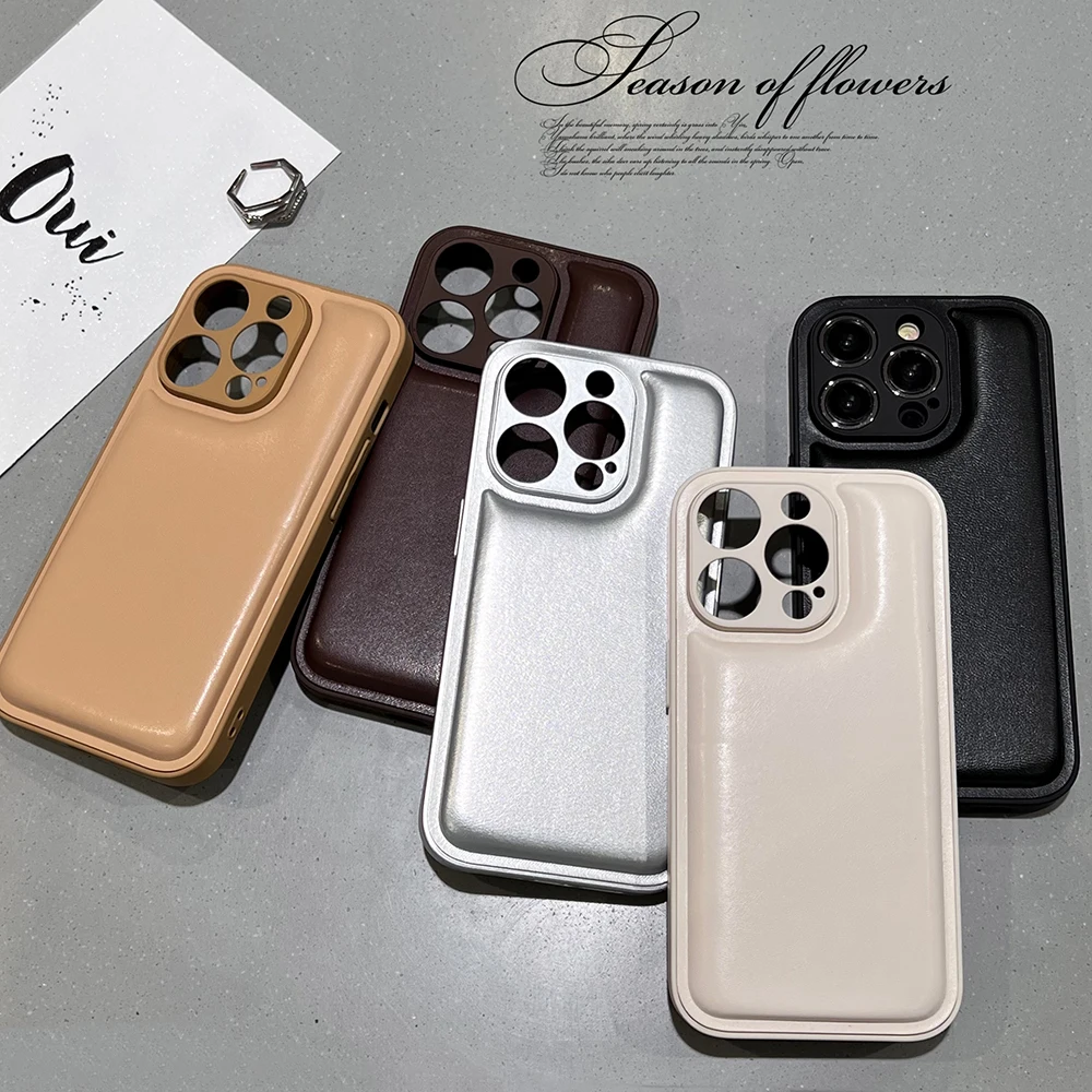 Qianliyao 3D Silver Solid Bread Pattern Phone Case For iPhone 15 14 13 12 11 Pro Max Fashion Soft Shockproof Back Cover