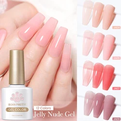 BORN PRETTY Jelly Gel Semi-transparent Nude Color Nail Gel Polish Clear Pink French Gel Varnish Soak Off UV LED Gel for Nail