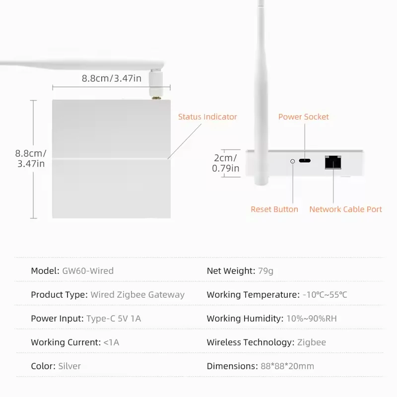 Tuya Zigbee 3.0 Smart Wired Gateway Hub With Signal Antenna,Smart Wired Bridge Hub Works With Yandex Alice Alexa Google Home