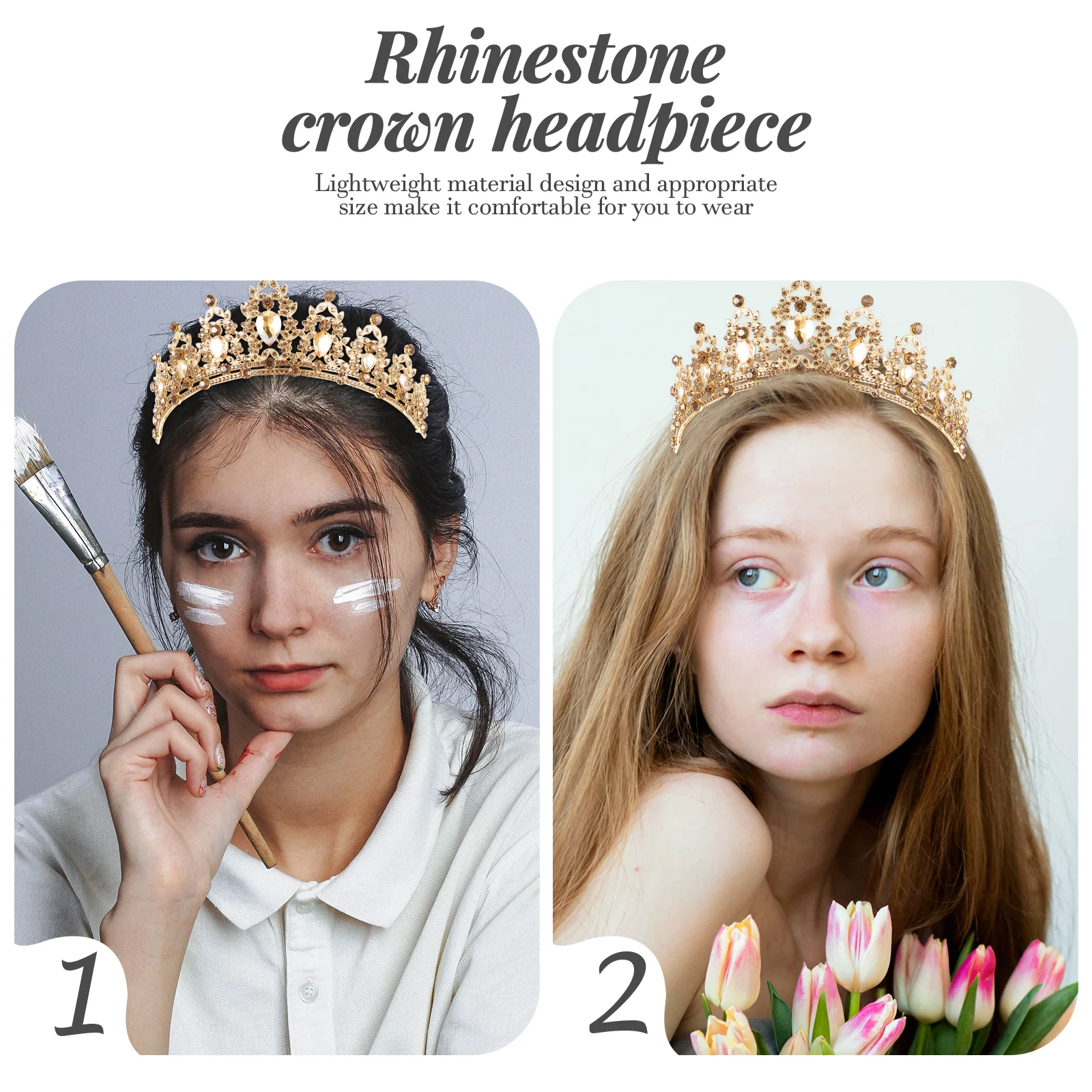 Bruidskroon Retro Decor Bruiloft Tiara Prinses voor Meisjes Strass Hoofddeksel Grace