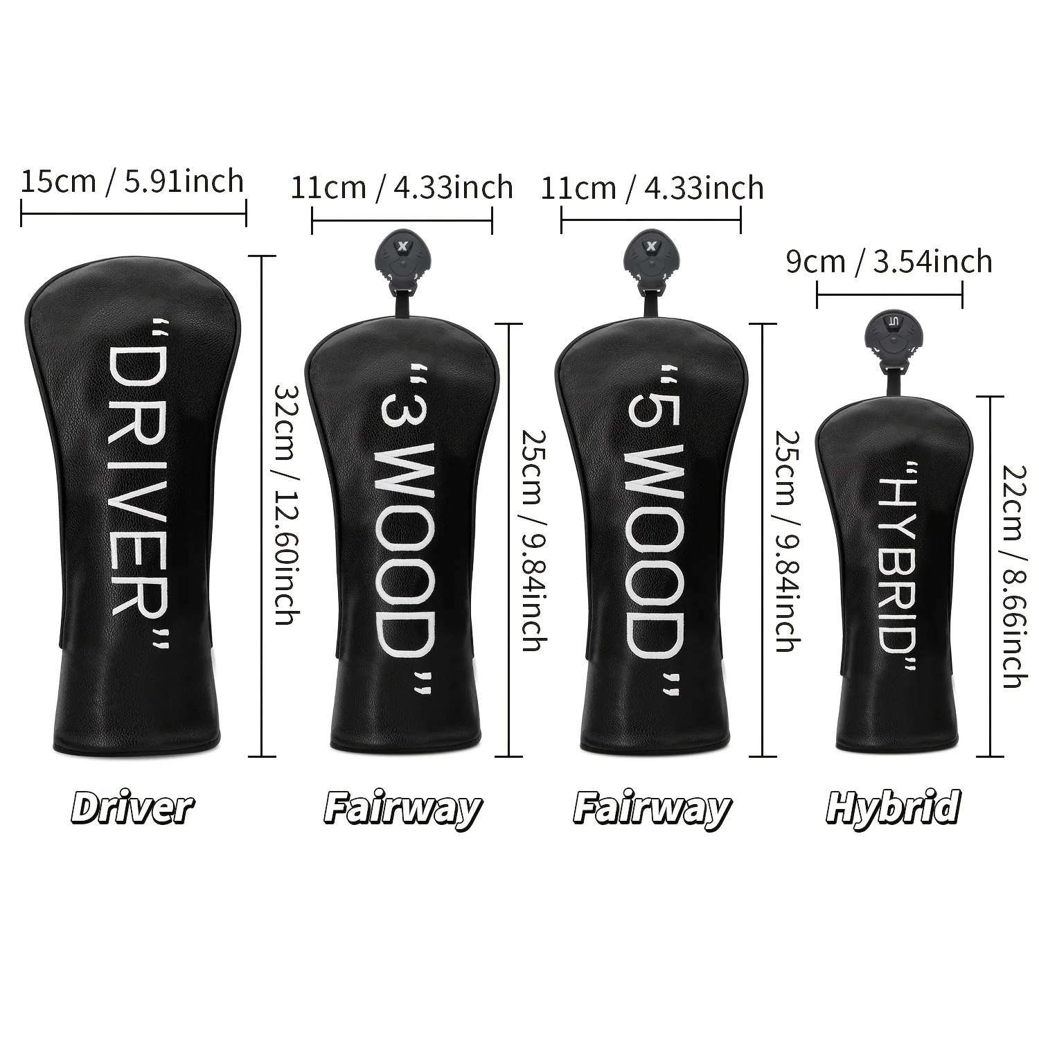 1pc/4pcs Driver/Fairway/Hybrid Headcover - Simplicity Design Style Golf Club Cover, Fashionable Golf Head Cover, Best Gift image 6