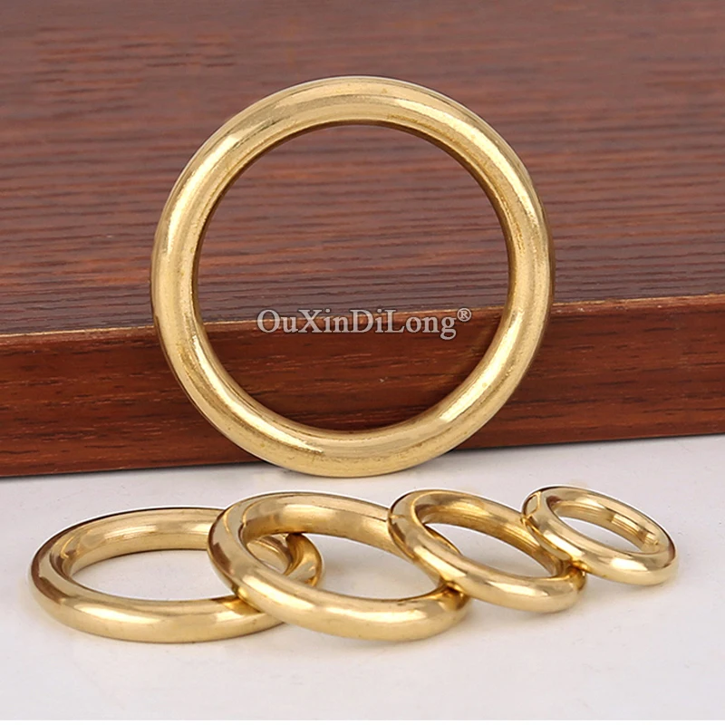 Retro 10PCS Solid Seamless Copper Ring Jewelry Gift Box Bag Leather DIY Hardware Accessories Furniture Pulls Handles Pull Rings