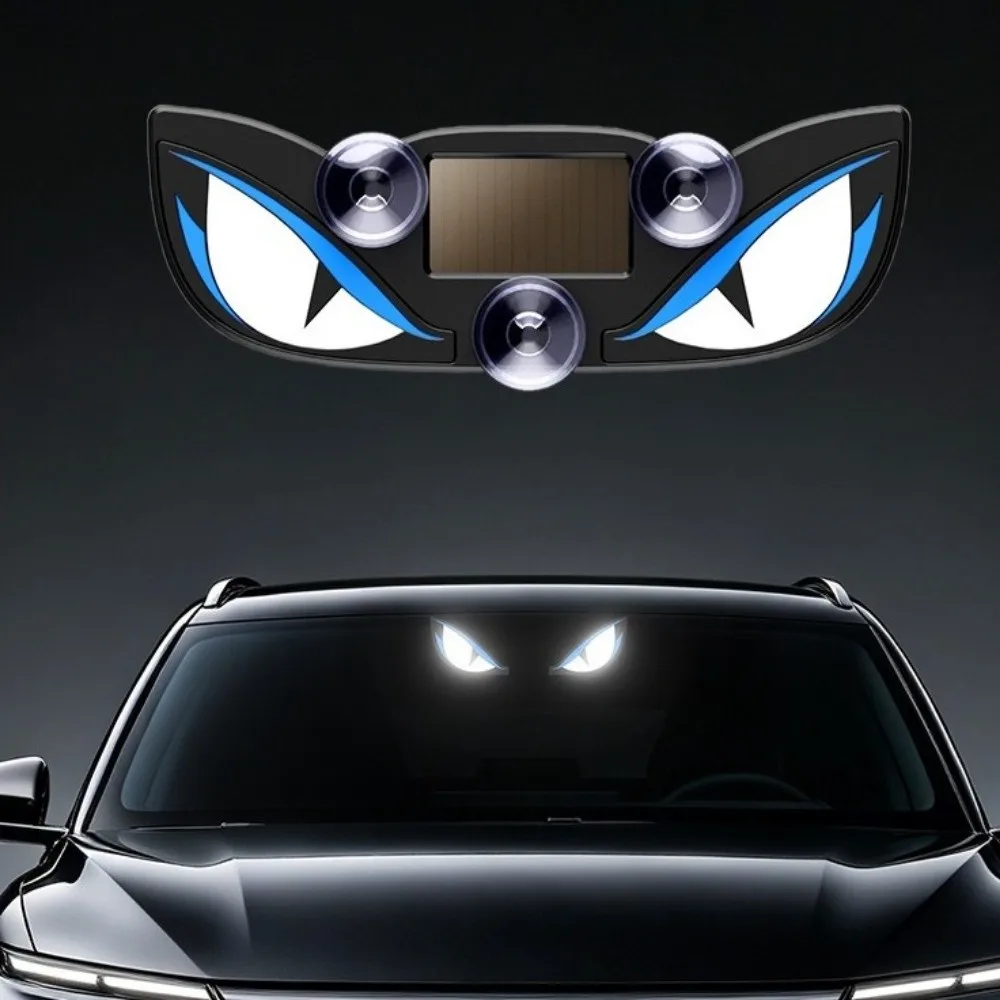 Solar Powered Demon Eye Light Dynamic Animated Rear Window Light Suction Flashing Solar Warning Light Rear Windshield