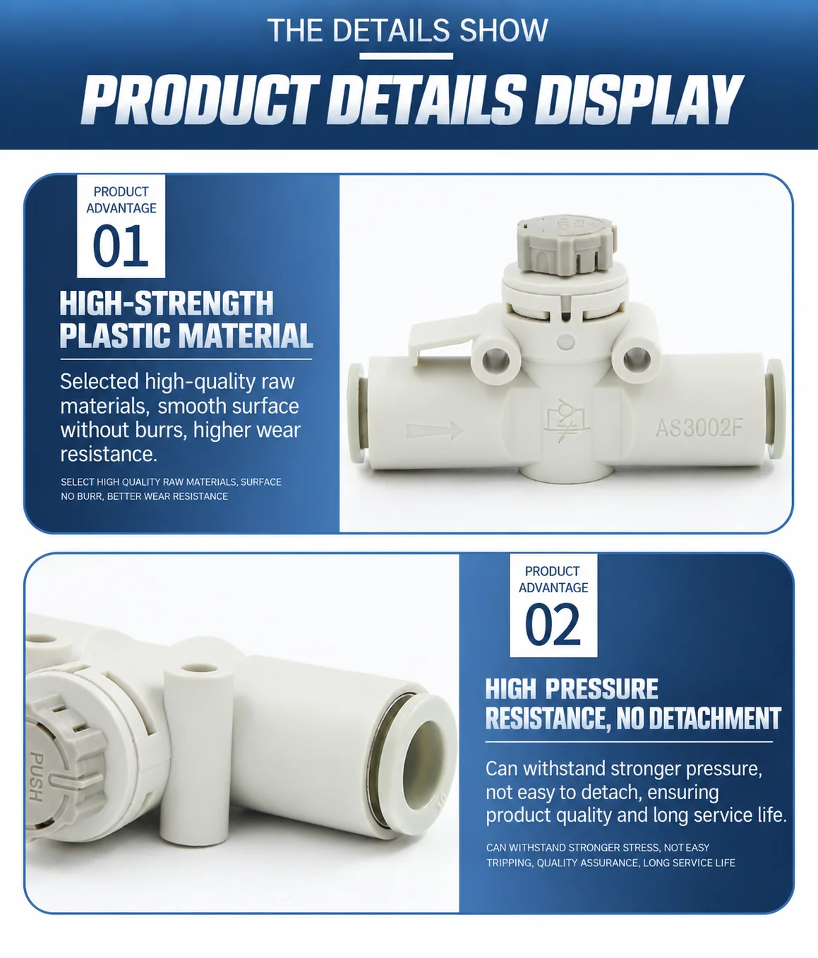 Электромагнитный клапан AFR Brand Pneumatic Pipeline Speed Control Valve AS1002F/2002F/2052F/3002F Graduated Pipeline Throttle Valve Fitting AS1002FS Пневматика — деталь 3