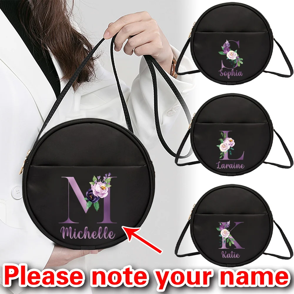 حقيبة يد بتصميم بسيط بكتف واحد للهاتف المحمول، حقيبة تخزين دائرية، محفظة قطرية