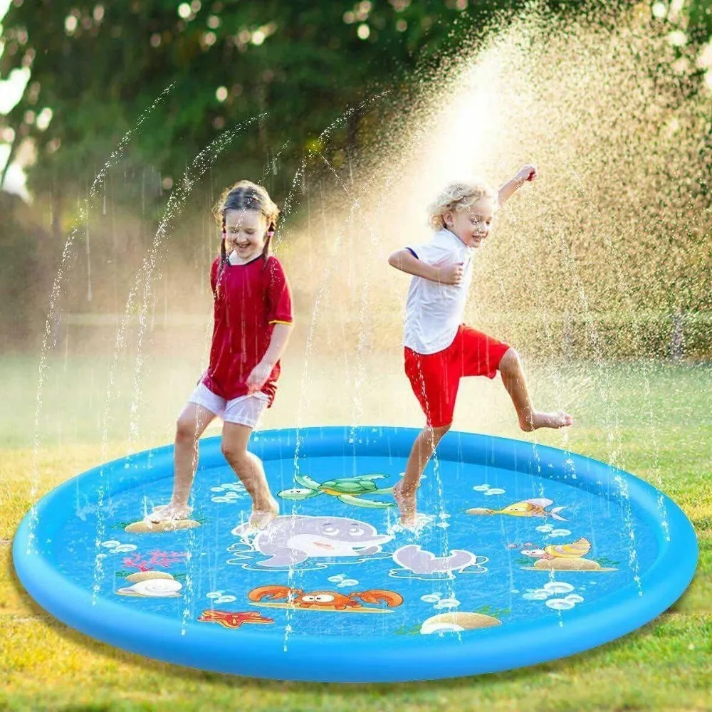 Children Play Splash Pad,Outdoor Water Toy,Summer Sprinkler Pool,Inflatable Splash Play Mat for Dog,Backyard Swimming Party Toy