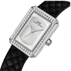 Elegant Woman Rectangular Watch Black Leather Waterproof Fashion Hand Watch Female Gifts Luxury Brand Ladies Wristwatches Golden