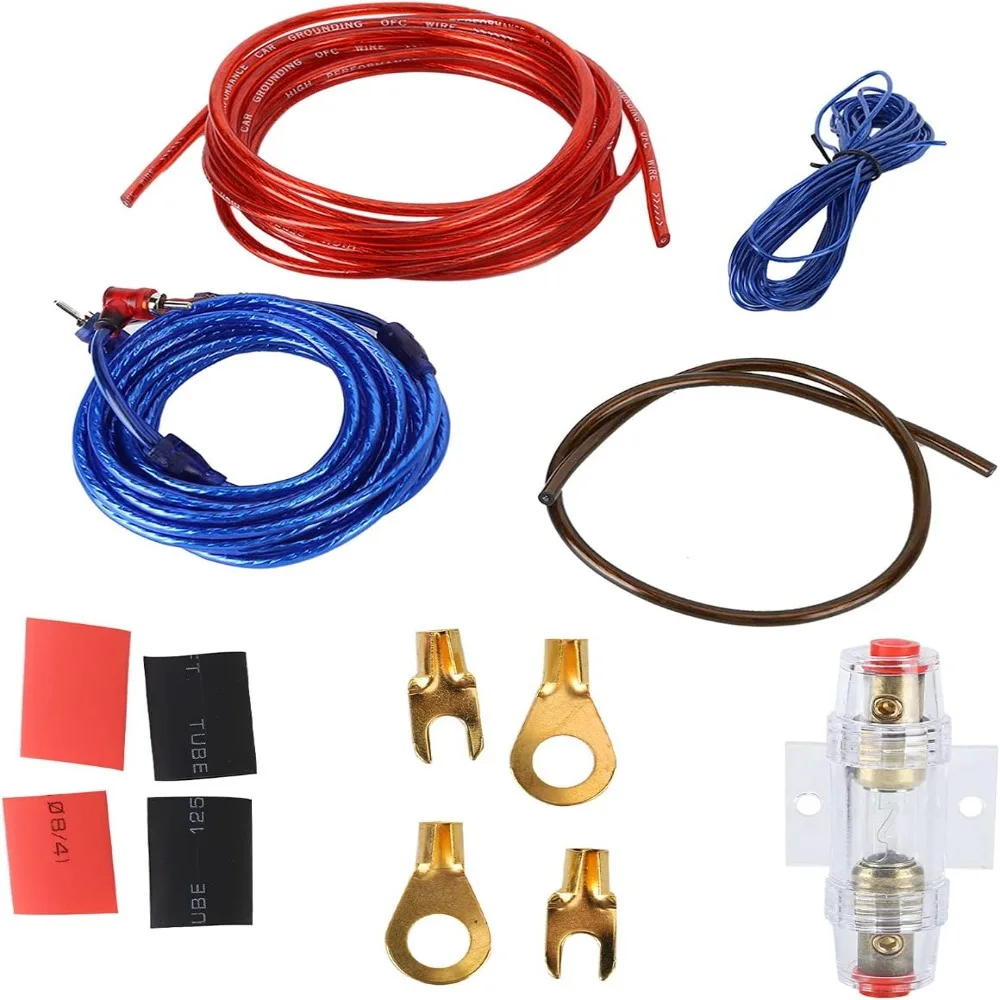 10 Gauge Car Audio Wire Kit 2 Channel RCA 1500 Watt Car Amplifier Wiring Kit With Fuse Speaker Cable Speaker Cable Kit