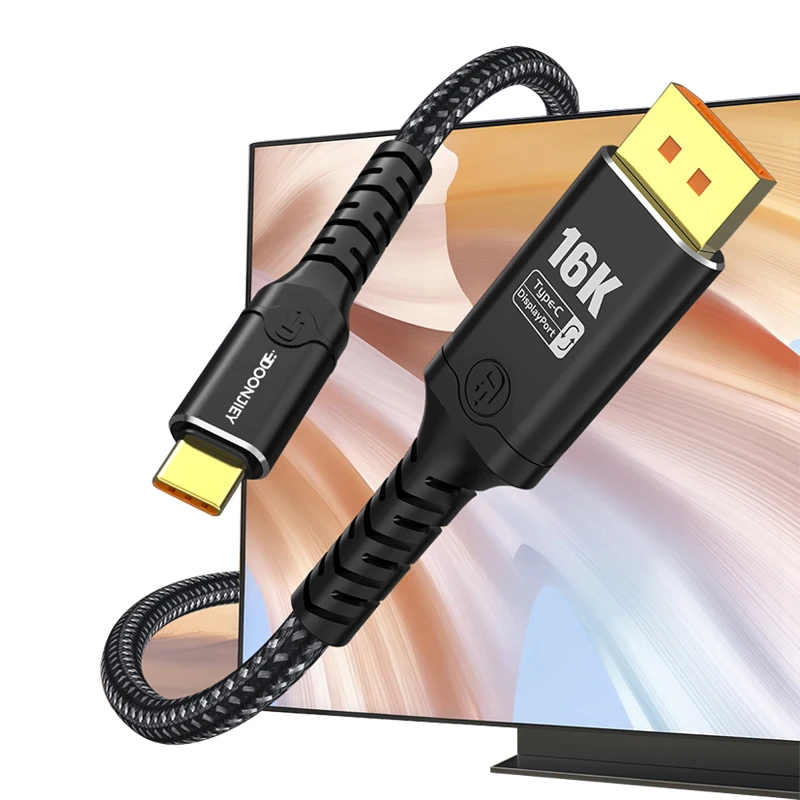Kabel DOONJIEY 16K DP do Type C, dwukierunkowy USB C do DisplayPort 2.1, kompatybilny z Thunderbolt 4/3 54Gbps, do MacBooka, Huawei, Air, Projektora — zdjęcie produktu 7