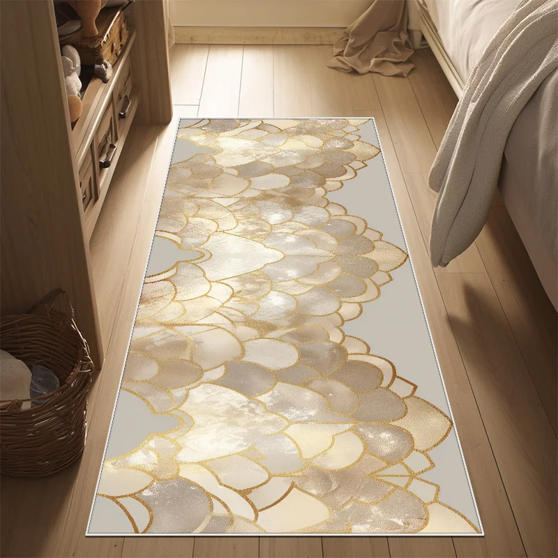 Light Luxury Style Bedroom Bedside Carpet Home Decor Long Corridor Rugs Washable Porch Entry Doormat Big Size Mats Customizable