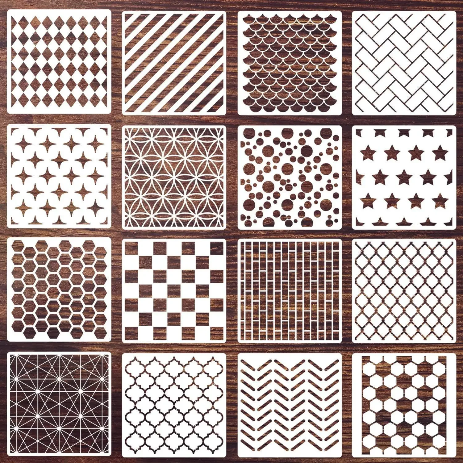 16 sztuk/zestaw 15cm geometria podstawowe DIY nakładania warstw szablony malowanie księga gości kolorowanie tłoczenie Album dekoracyjny szablon