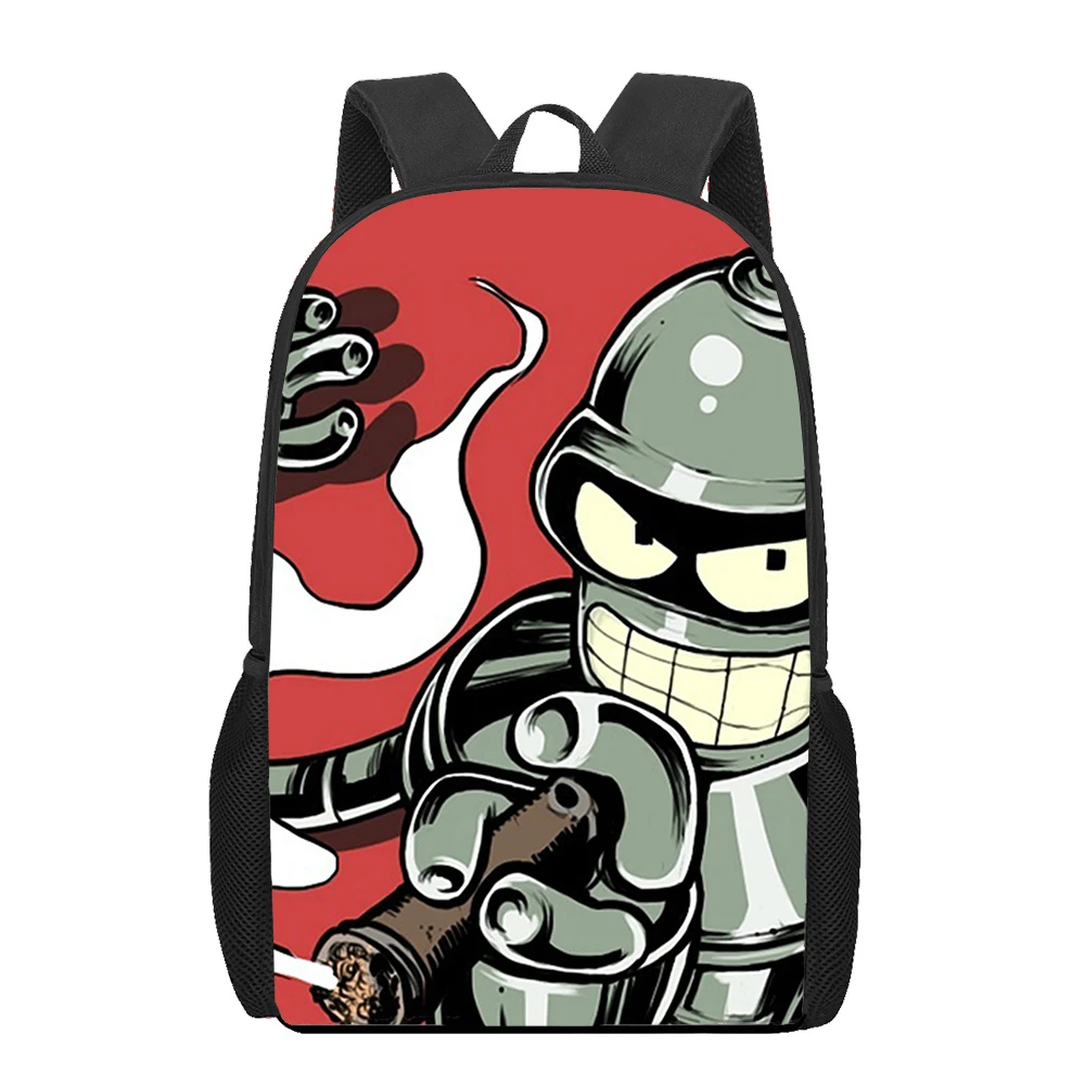 Bender Bending Rodriguez 3D Print School Bags para Meninos e Meninas Adolescentes, Mochila Infantil, Bolsa de Livro, Mochila de Estudante, Mochila Única