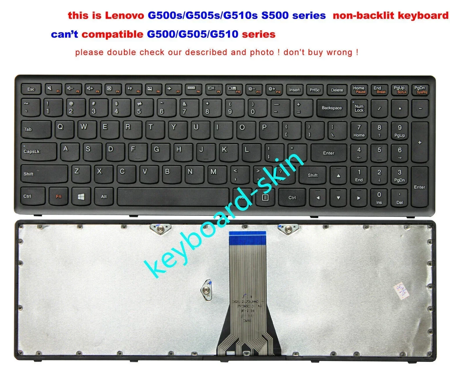 US Keyboard No-backlit for Lenovo S500 S500-IFI S510 S510P Z510 G500s G505s G510s 25211020 MP-12U73US-686 25213031 9Z.NAFSU.A01