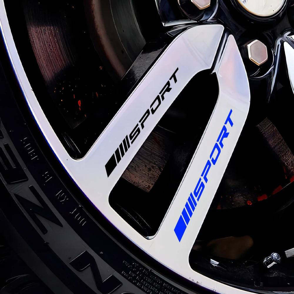 

4pcs Creative Car Stickers Wheels Rims Sport Racing Stripes Waterproof Decorative Emblem Car Styling SUV Truck Accessories