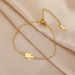 Animal Turtle Bracelet Stainless Steel Women's Charm Double Layer Chain Fashion Summer Beach Party Jewelry Gifts