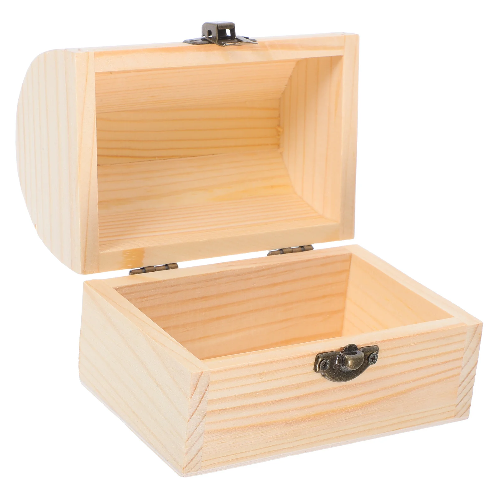 

Solid Color Thick Wooden Case Arched Lock Box DIY Graffiti Clay Craft Storage for Jewelry Cosmetics Stationery Wood Box
