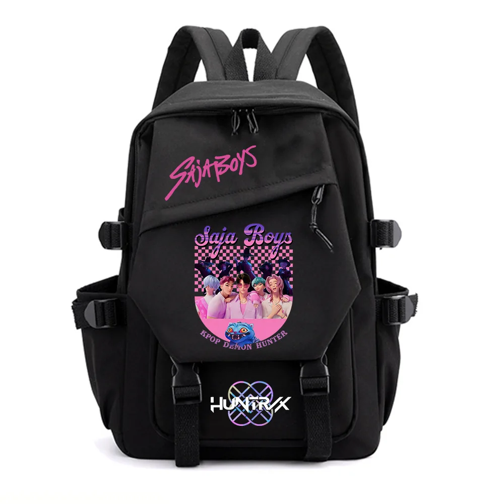 Huntrix saja meninos cosplay mochilas rumi zoey mira estudantes mochila anime filme mochila traje de halloween acessórios presente