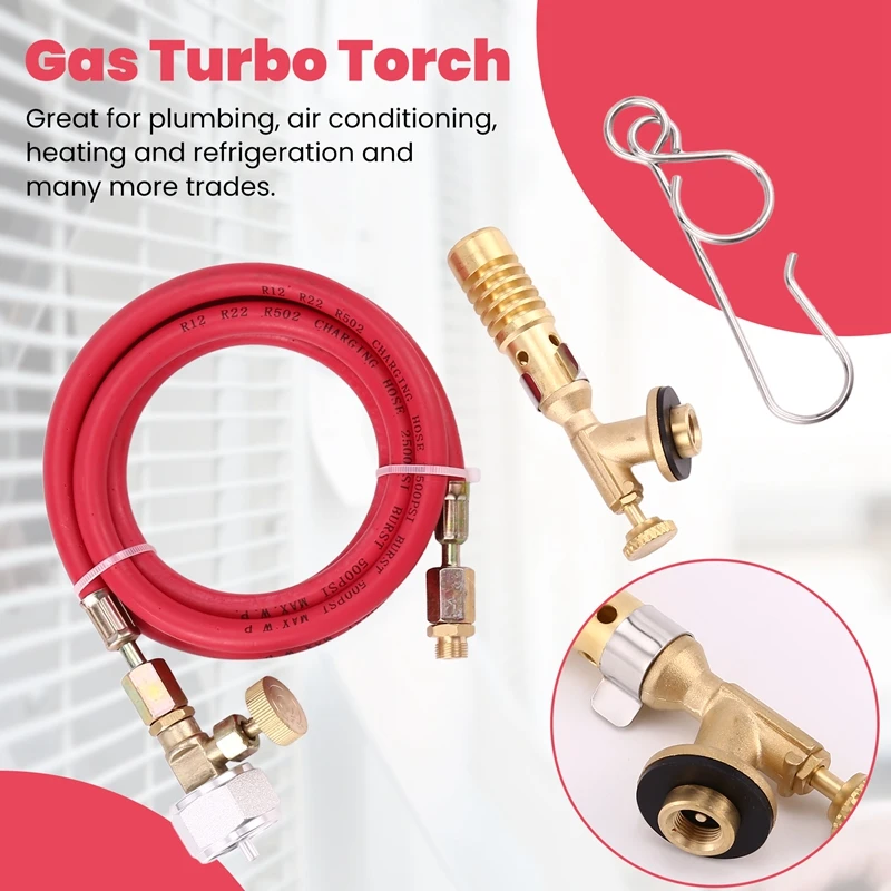 Nuovo Per Mapp Gas Turbo Torcia Idraulica Turbo Torcia Con Tubo Per Saldatura Propano Kit di Saldatura