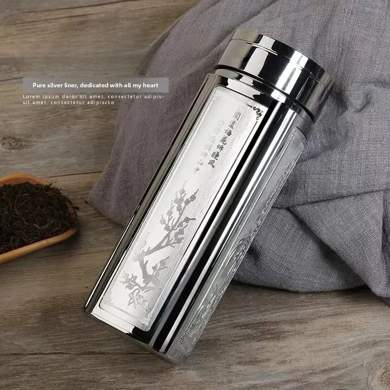 

【2026】999 Pure Silver Inner-Lid Thermal Cup - A Convenient Drinking Cup For Home, Outdoor And Health Maintenance Use