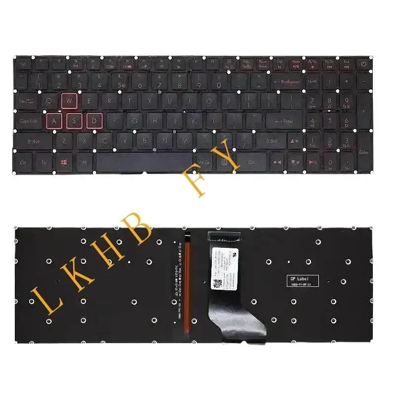 لوحة مفاتيح جديدة مع إضاءة خلفية لـ VX15 AN515-51 AN515-52 AN515-53 N16C7 N17C1 N17C7 VX5-591G يورو