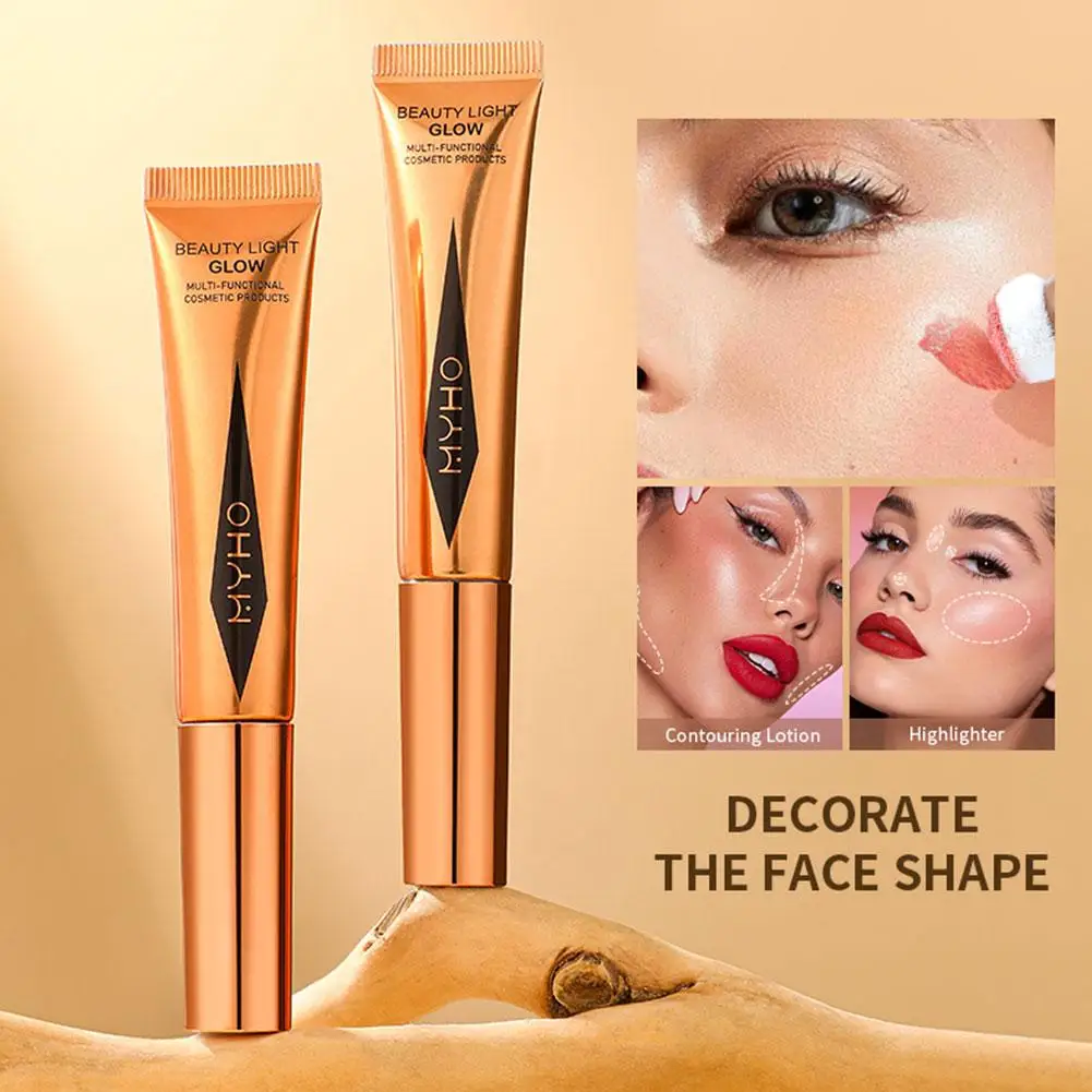 6Colors Cream Bronzer Contour Blusher Beauty Wand Highlighter Stick Face Liquid Bronzer Cushion Applicator Blush Wand With P5B1