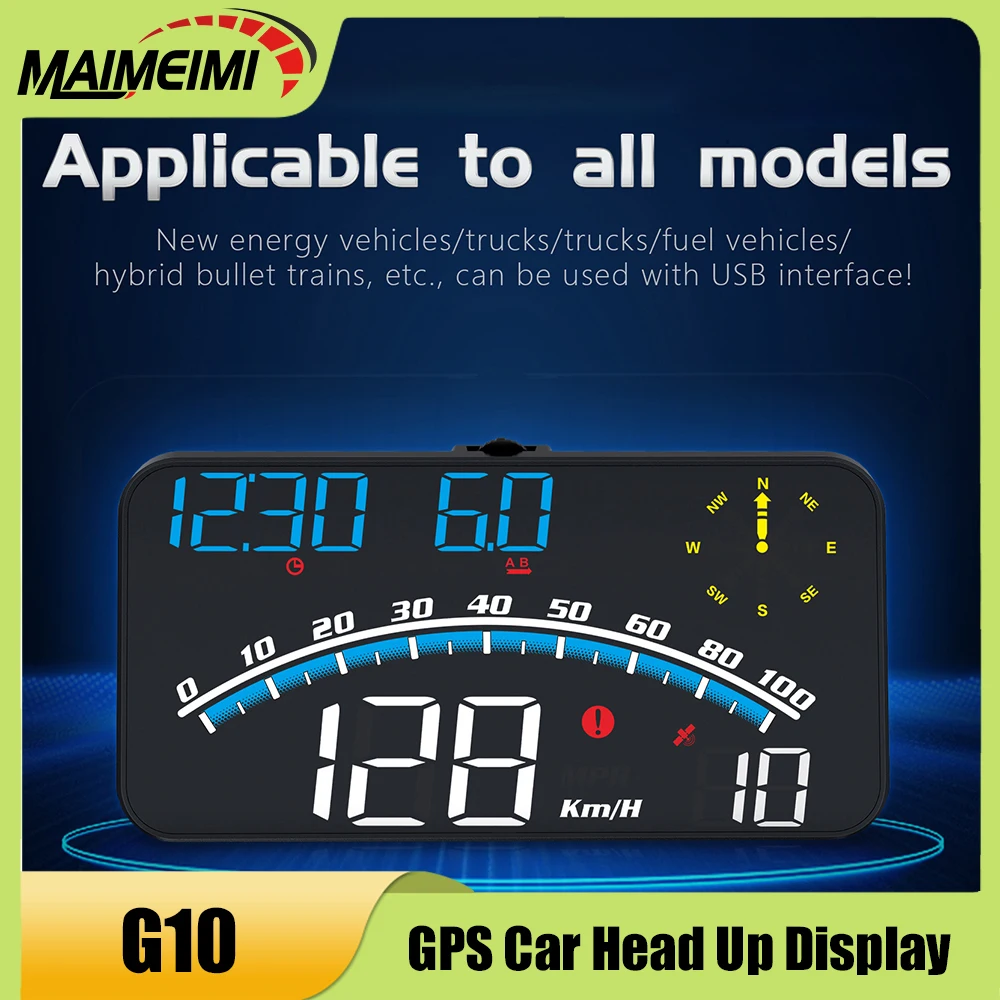 

G10 GPS Head Up Display Car Speed Projector Windshield Digital Speedometer Auto Accessories For All Car KM/H MPH With Bracket