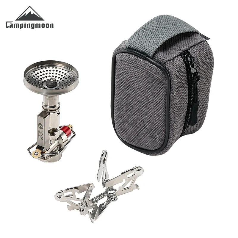 CAMPINGMOON XT-2F Xuanfeng Estufa de Titanio Portátil Mini para Camping, Quemador de Gas con Salida de Voltaje Estable, Horno de Cocina para Exteriores