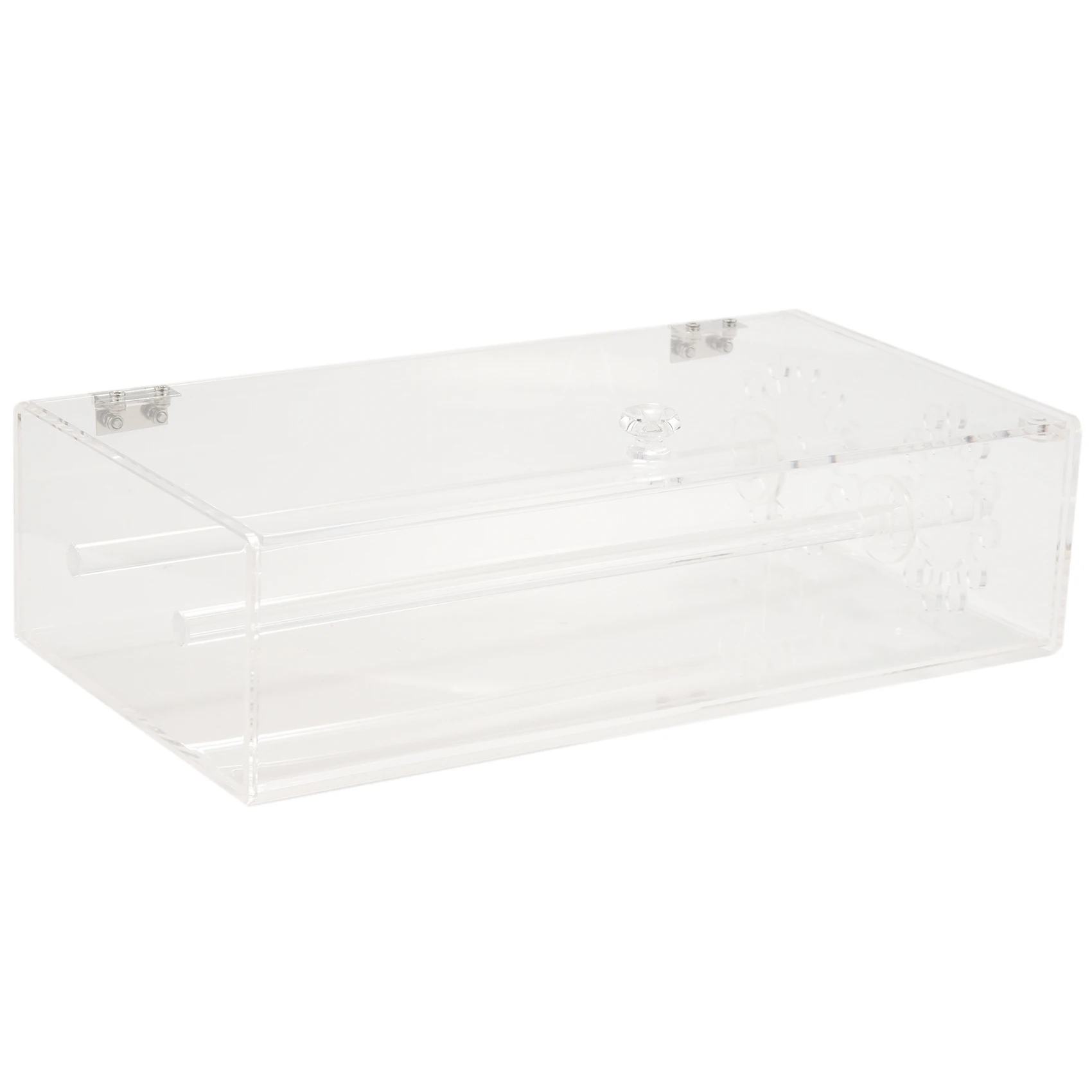 ABQR Acrylic 24 Hooks Rotation Necklace Display Stand Pendant Display Organizer Holder Dust-Proof Jewelry Display Box