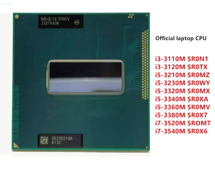 i3-3110M 3210 I5-3210M 3230M 3320 3340M 3360M 3380M i7-3520M SROMT 3540M notebook CPU