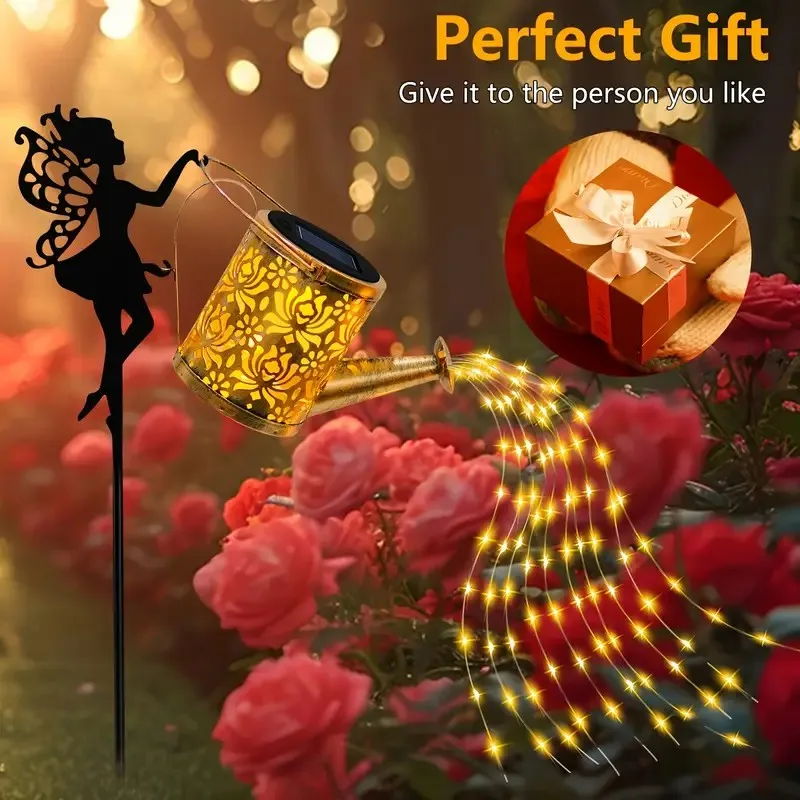 

Solar Flower Fairy Kettle Light, Lawn Landscape Light, Suitable for Outdoor Garden, Terrace, Party Decoration and Holiday Gift