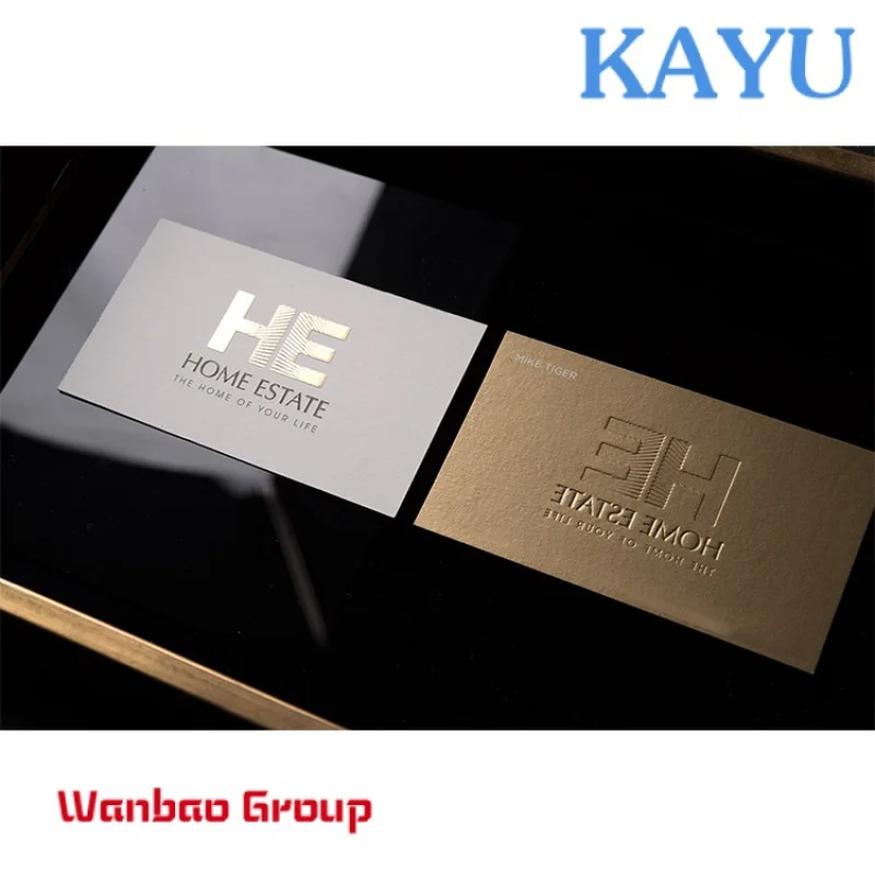 Custom  Luxury Logo Customized Embossed Printed Eco-Friendly Soft Suede Business Card Printing Gold Foil