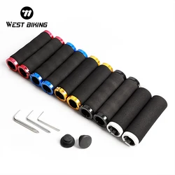 WEST BIKING Mountain Bike Sponge Grips Non-Slip Shock-Absorbing Soft MTB Bicycle Grips Ultralight Bike Handlebar Cover End Caps