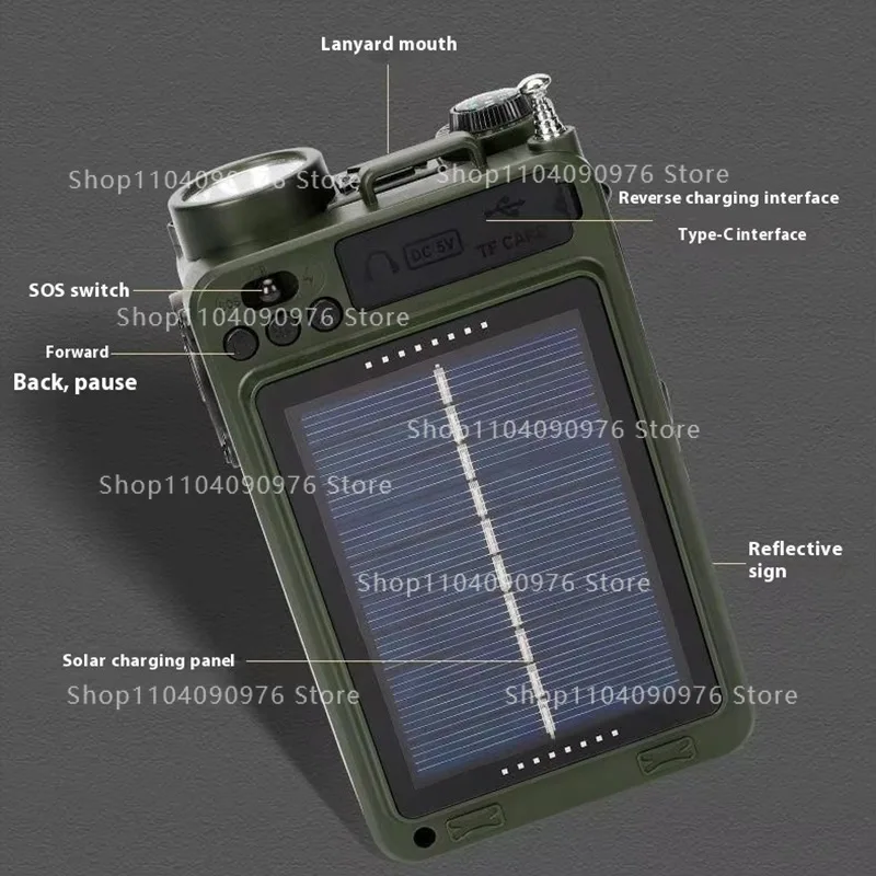 

Multifunctional hand generator band radio lighting