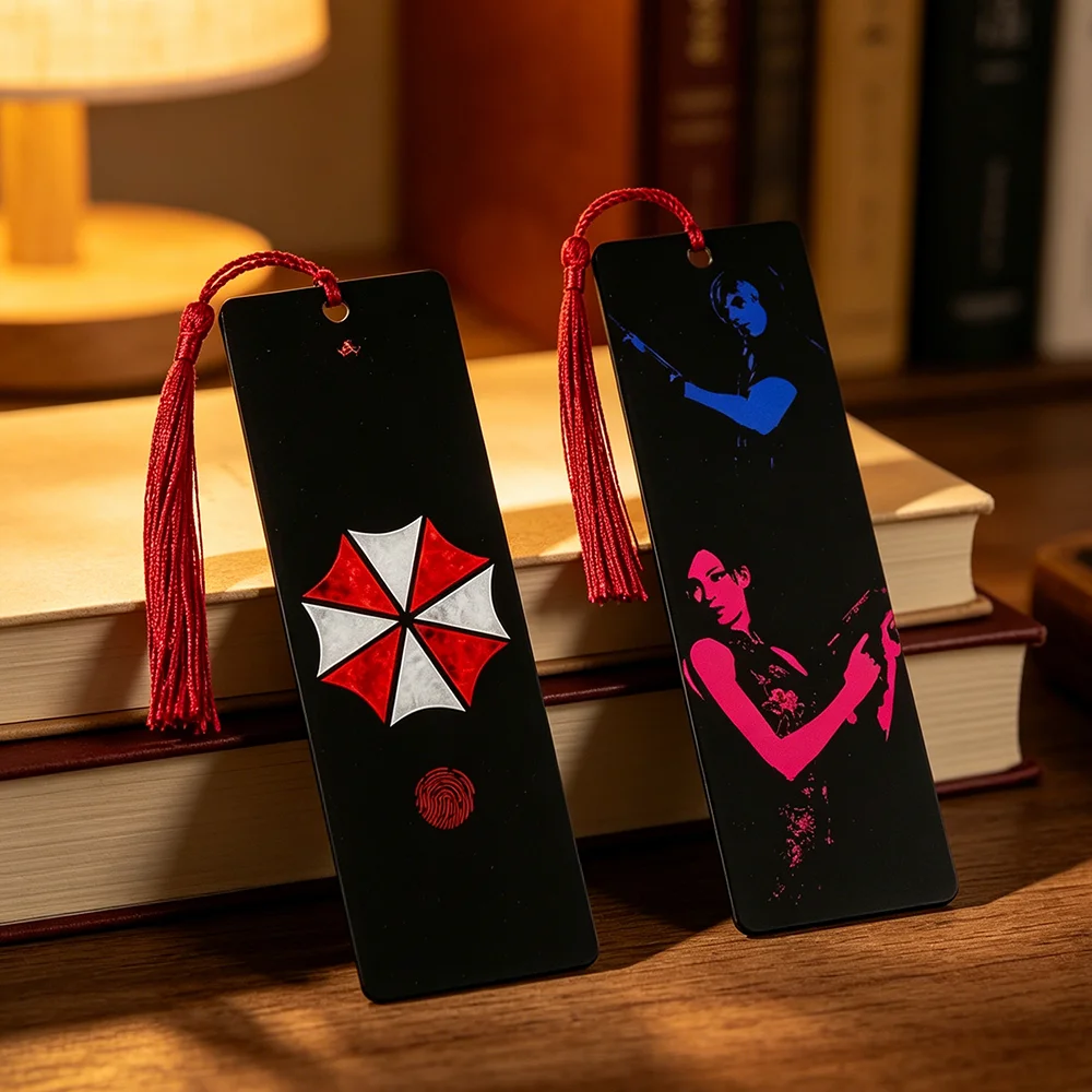 Resident Evil Bookmark with Tassel Ada Wong Jill Valentine Biohazard Book Mark Horror Game Merch for Readers