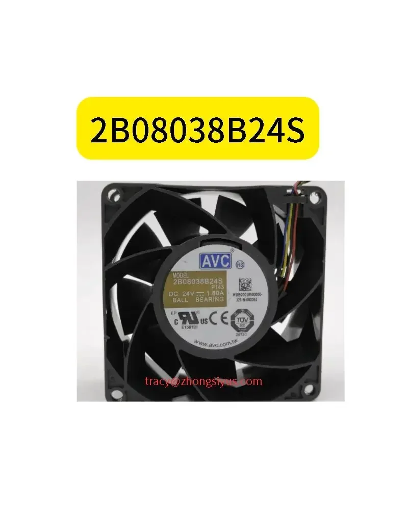 

New 2B08038B24S P143 8CM 8038 24V 1.80A large airflow cooling fan