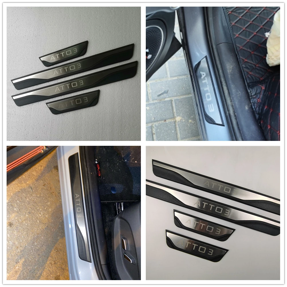 

For BYD Atto 3 2020 2021 2022 Stainless Auto Door Sill Cover Scuff Plate Pedal Protection Guard Sticker Car Styling Accessories