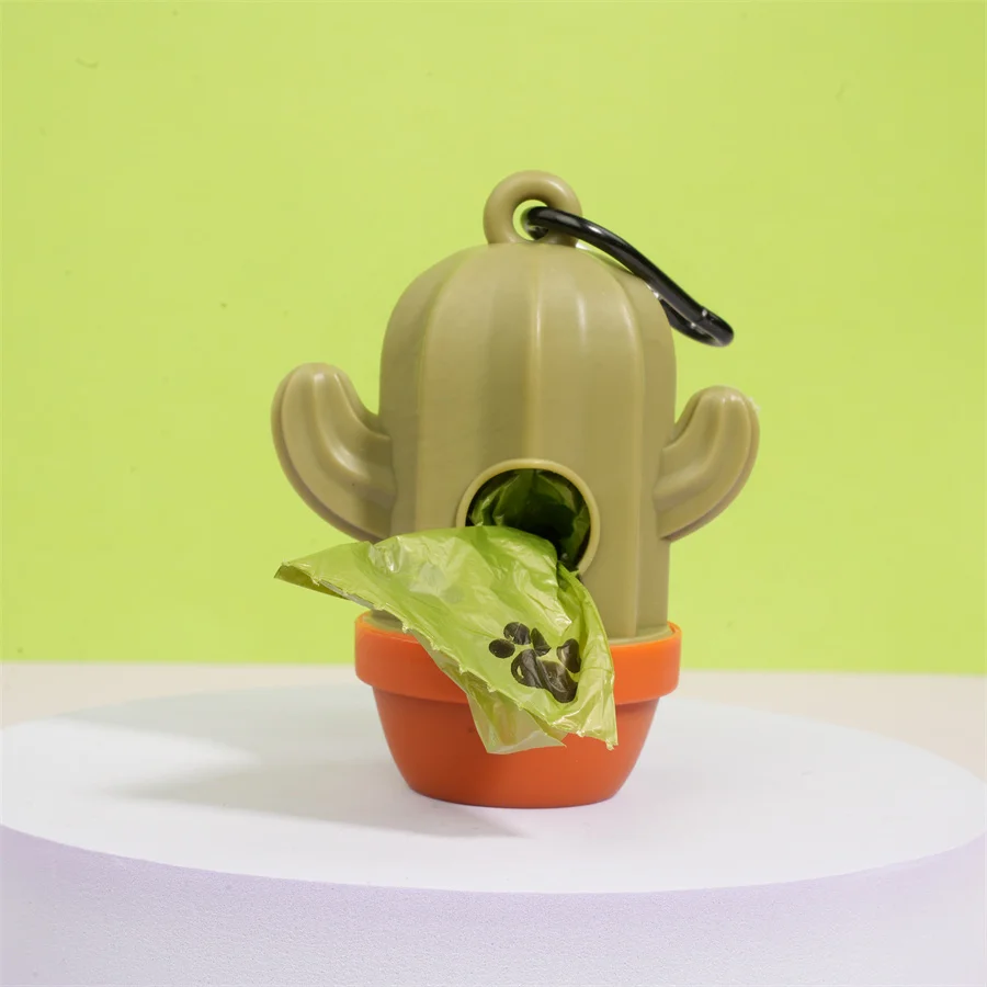 (1 Cactus+1 Garbage Bag) Cactus Type Outdoor Portable Pet Poop Bag Dispenser, Pet Waste Bag Shell