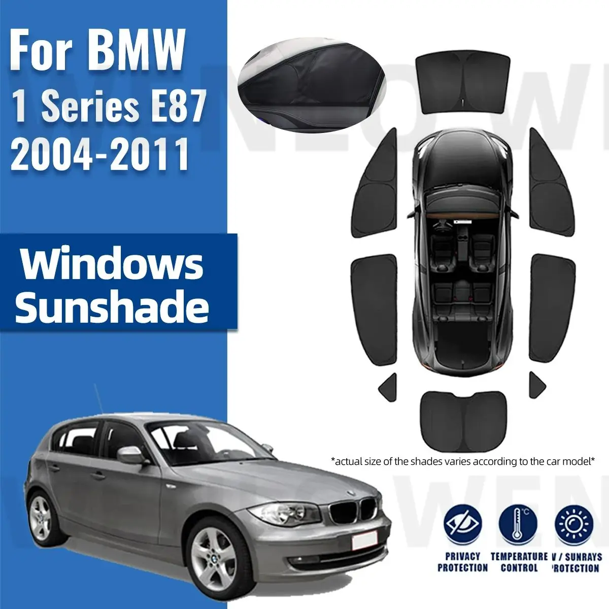 

Для BMW 1 серии E87 2004-2011 полное покрытие переднее лобовое стекло рамка занавеска Автомобильный солнцезащитный экран задний козырек