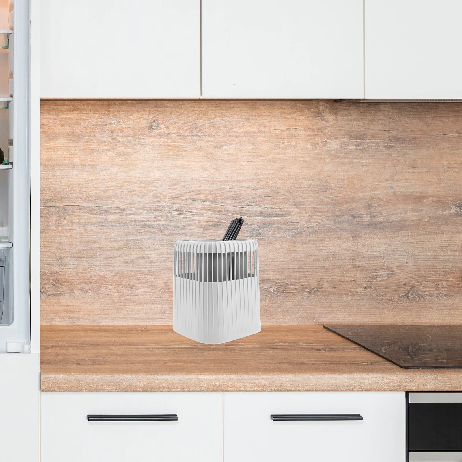 

1pcs Knife Storage Cylinder For Kitchen Utensil Organizer Rotating Drainable Flatware Holder Countertop Silverware Container