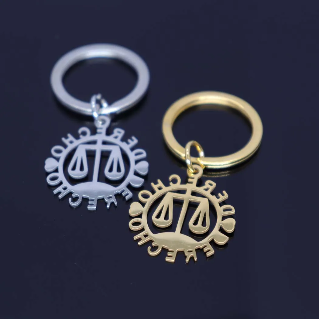 2024 New fashion stainless steel balance scale pendant key chain temperament every key chain men and women accessories accessori